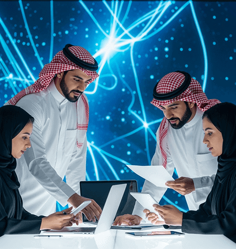 Saudi specialized work team at Mazaya for integrated software solutions and leading digital transformation for enterprises
