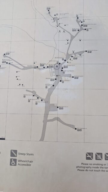 Übersichtskarte des Tals der Könige in Luxor, Ägypten.