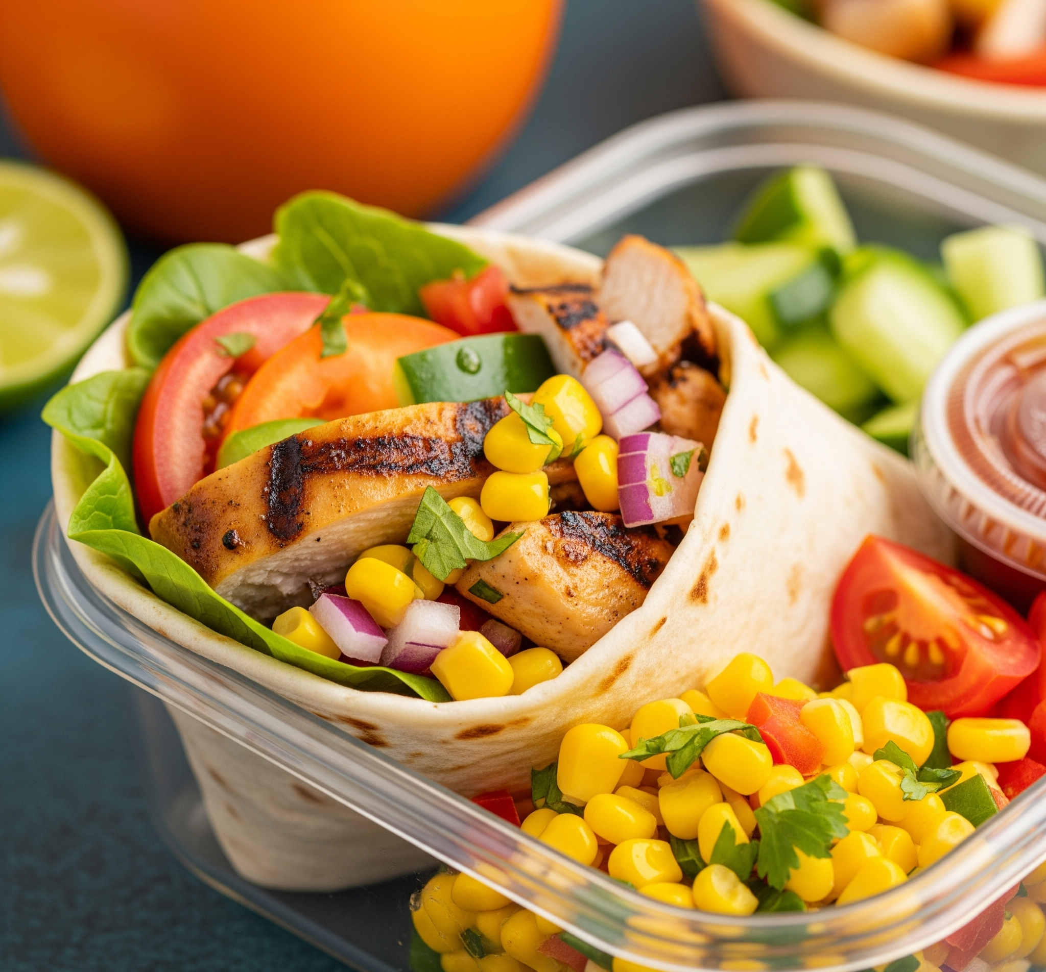 Southwest Chicken Wrap with Corn Salsa - LA Meal Prep