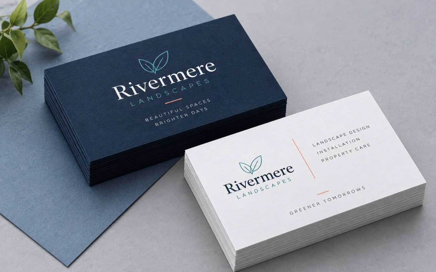 Natural navy and white business card order