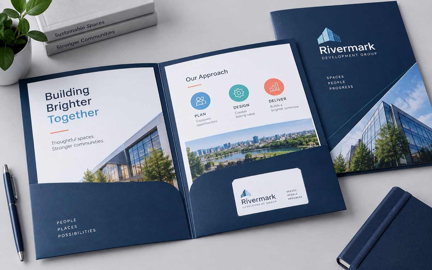 Professional pocket folders with printed inserts