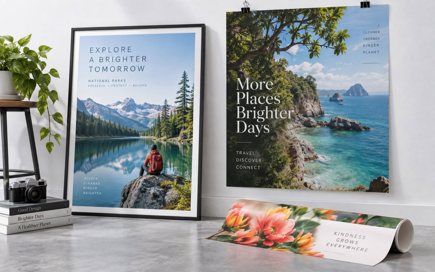 Natural photography used across custom posters