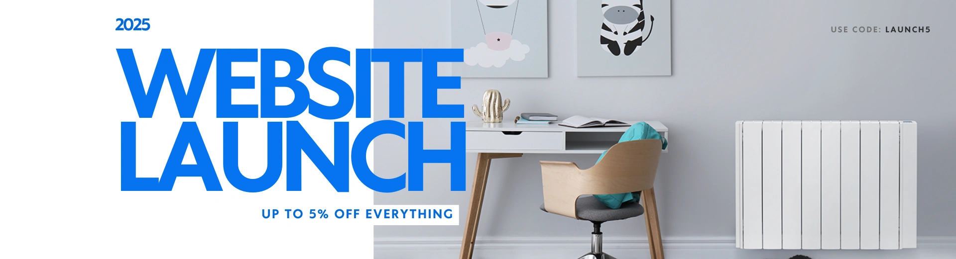 Merinal - Website Launch 5% off everything banner
