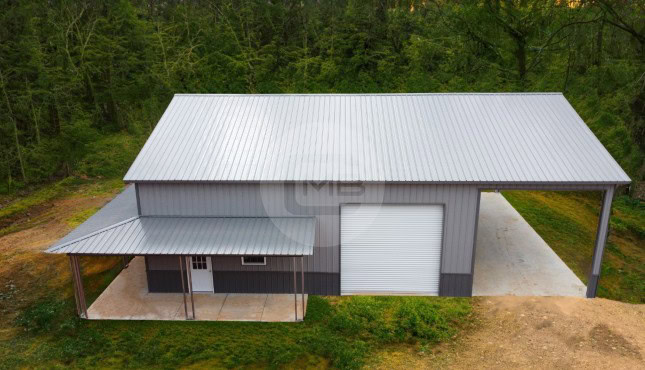 40x56 Barn Building with Wraparound Porch