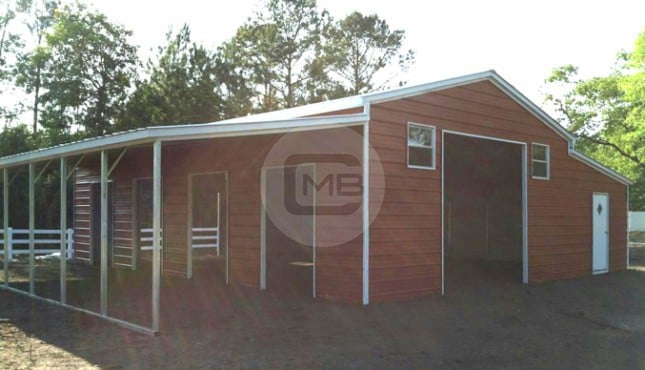 20×46 Raised Center Barn/Horse Barn