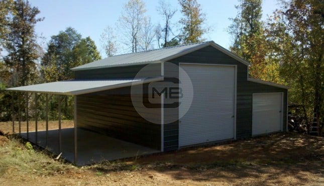 42×31 Enclosed Raised Center Barn