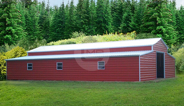 44×62 Red Raised Center Barn
