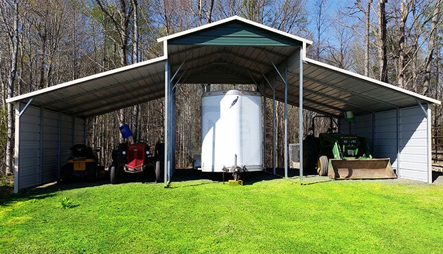 Raised Center Equipment Storage Building