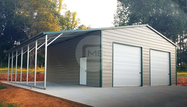 38x25 Metal Shop with Lean to