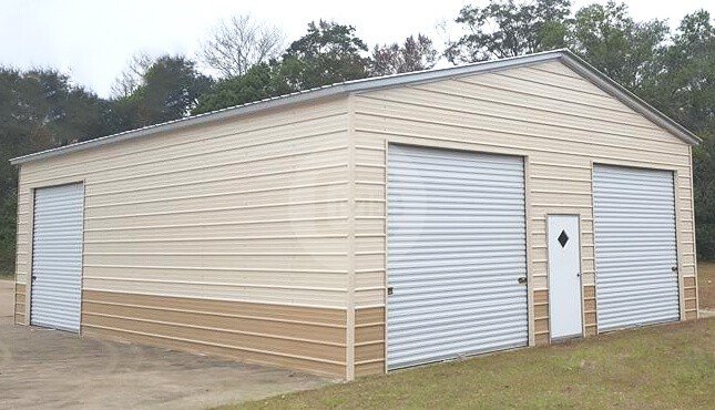 28×40 Two-Tone Metal Garage