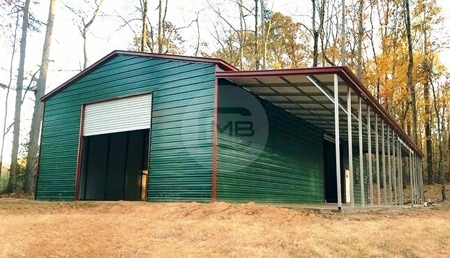 36×70 Prefab Workshop with Lean-to