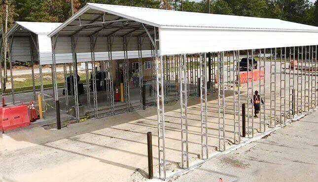 40×76 Vertical Roof RV Carport