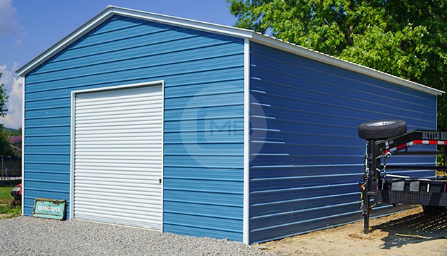 24×35 Vertical Roof Metal Garage