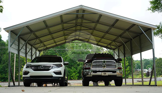 22×26 Two Car Metal Carport