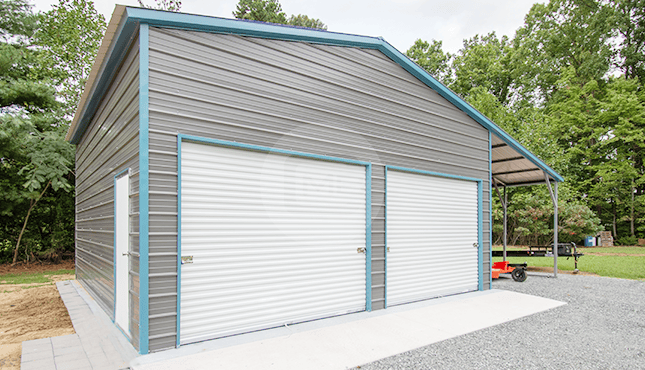 36x26x12/9 Garage with Lean-To