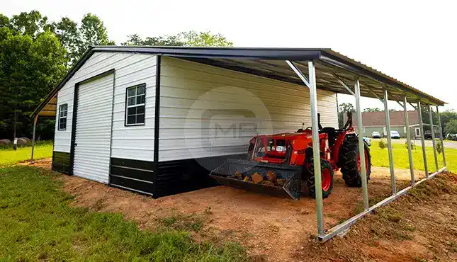 24x31x10 Garage with Lean-Tos