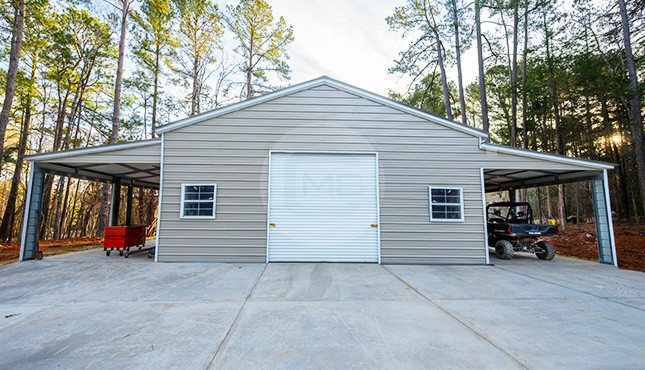 30x36x12 Garage with Lean Tos