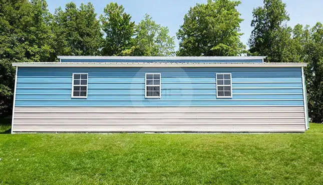 30'x40'x12' Workshop w/ 12'x40'x8' Lean-To