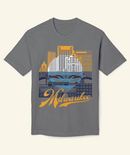 Milwaukee Skyline T-Shirt – City Flag & People’s Flag Edition | Milwaukee Architecture Tee
