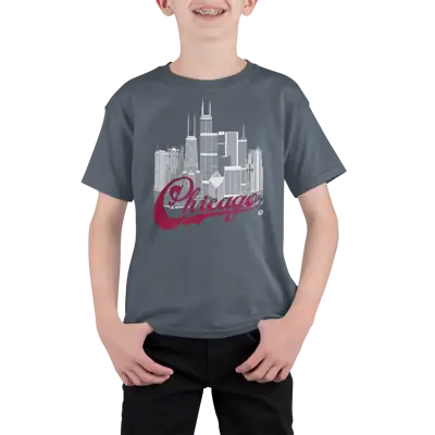 Chicago Skyline Youth T-Shirt – Campus Pride Edition | Campus Colors Kids Tee