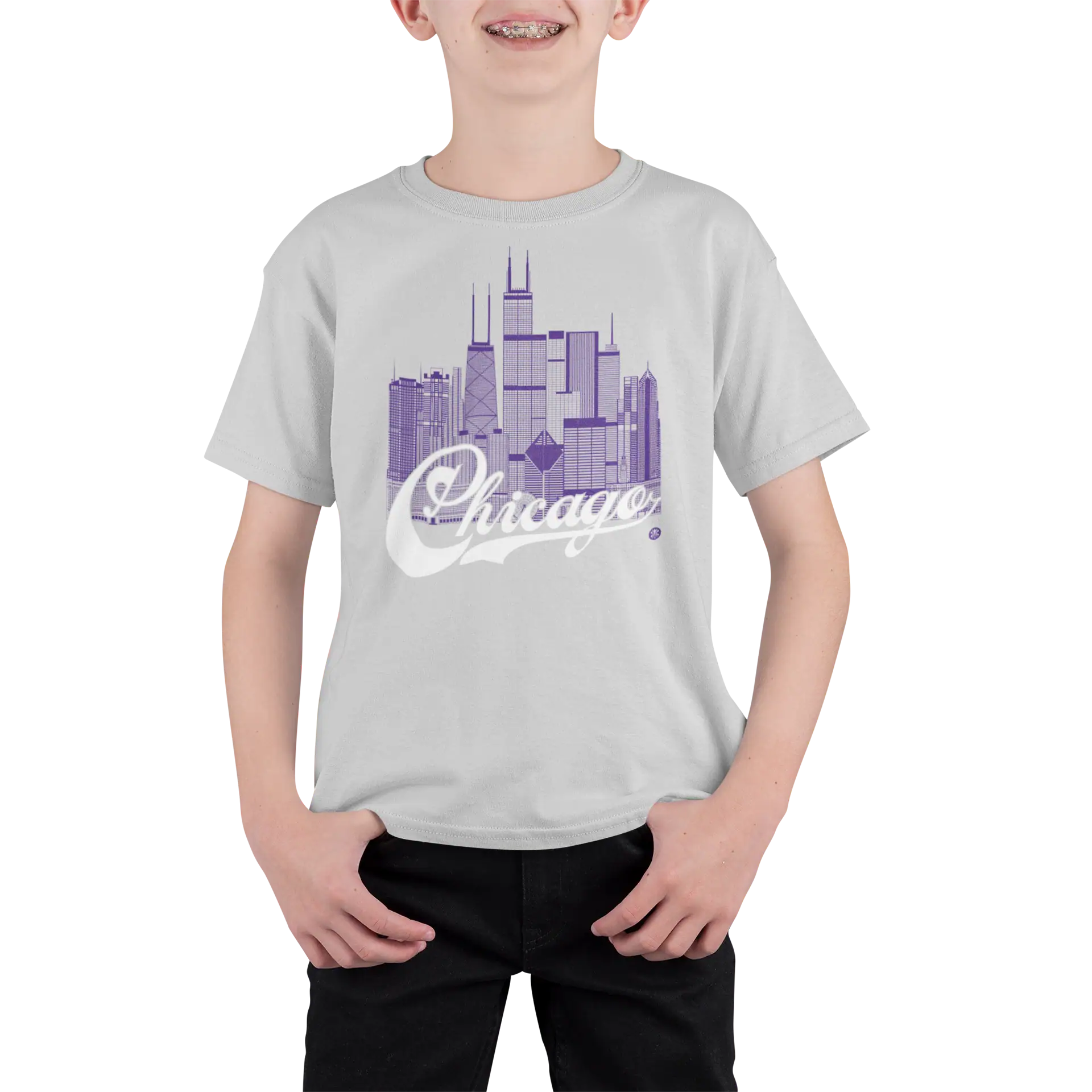Chicago Skyline Youth T-Shirt – Campus Pride Edition | Campus Colors Kids Tee