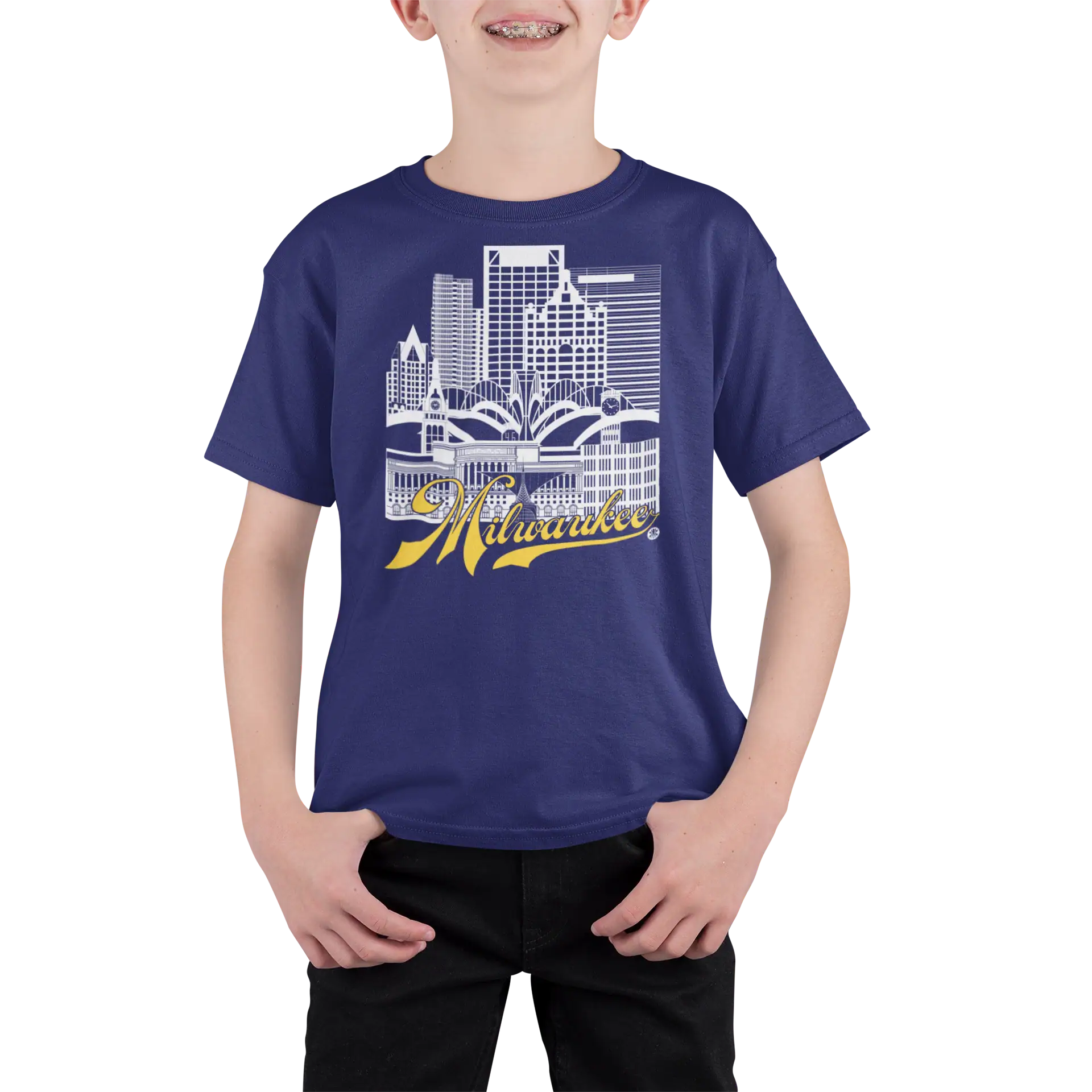 Milwaukee Skyline Youth T-Shirt – Brew City Fan Edition | Sports Colors Kids Tee