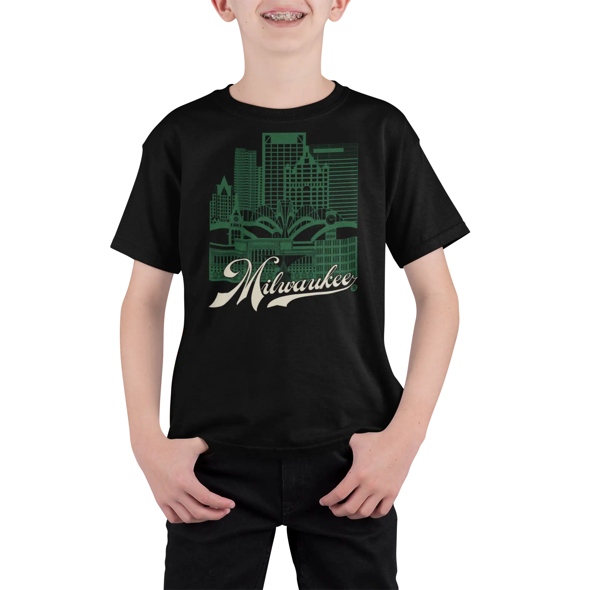 Milwaukee Skyline Youth T-Shirt – Brew City Fan Edition | Sports Colors Kids Tee