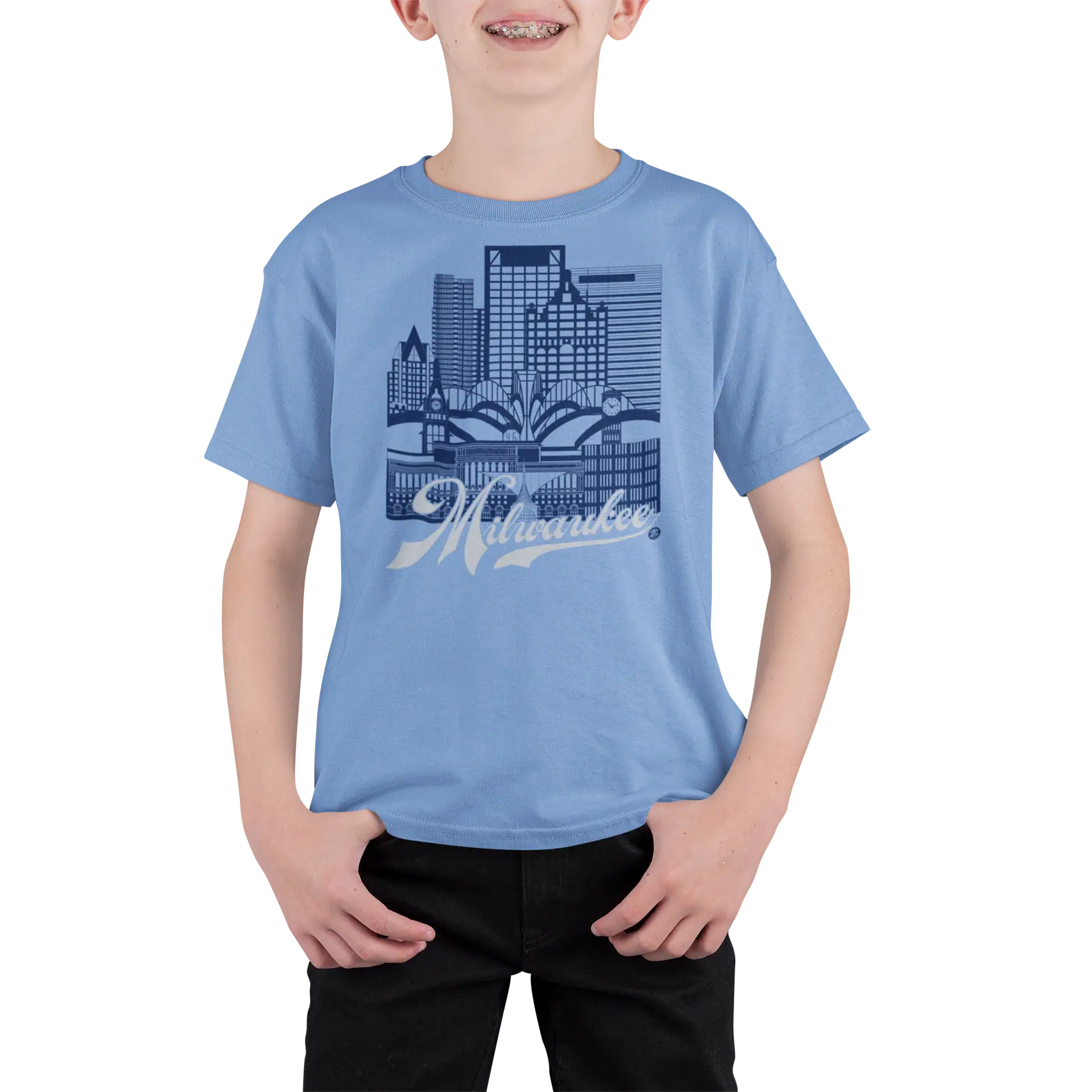 Milwaukee Skyline Youth T-Shirt – Brew City Fan Edition | Sports Colors Kids Tee