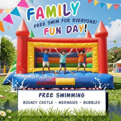 Bouncy castle at the Mighty Splash Family Fun Day in Radstock