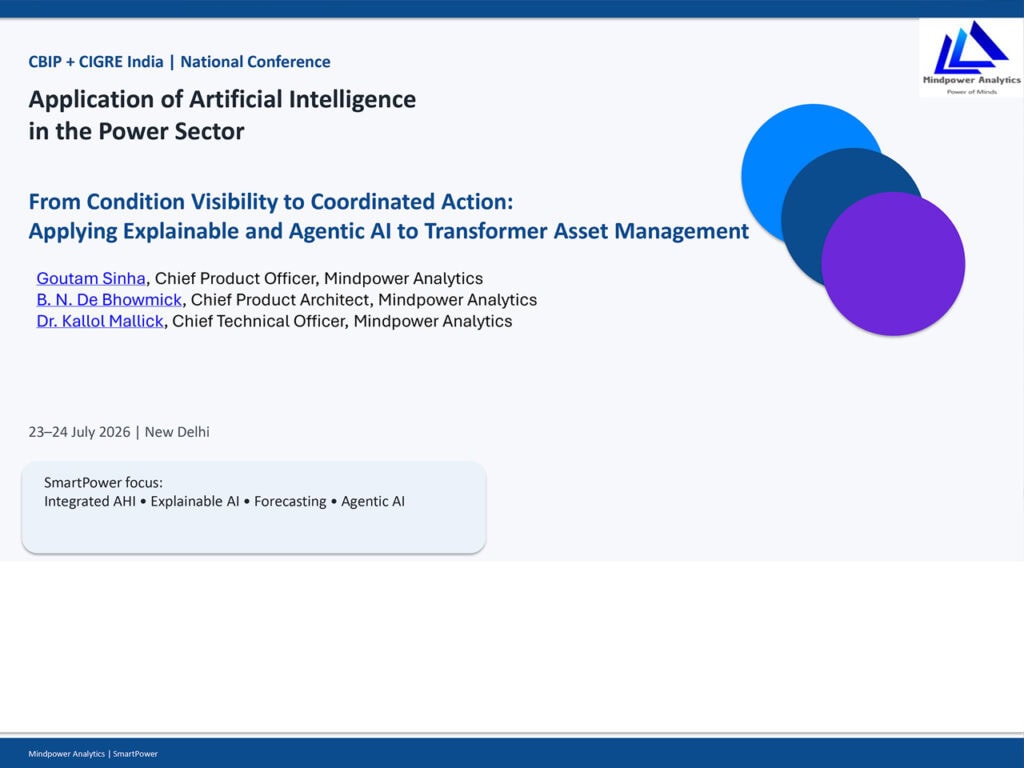We presented a paper at “Application of AI in the Power Sector”, held on 23–24 July 2026 in Delhi