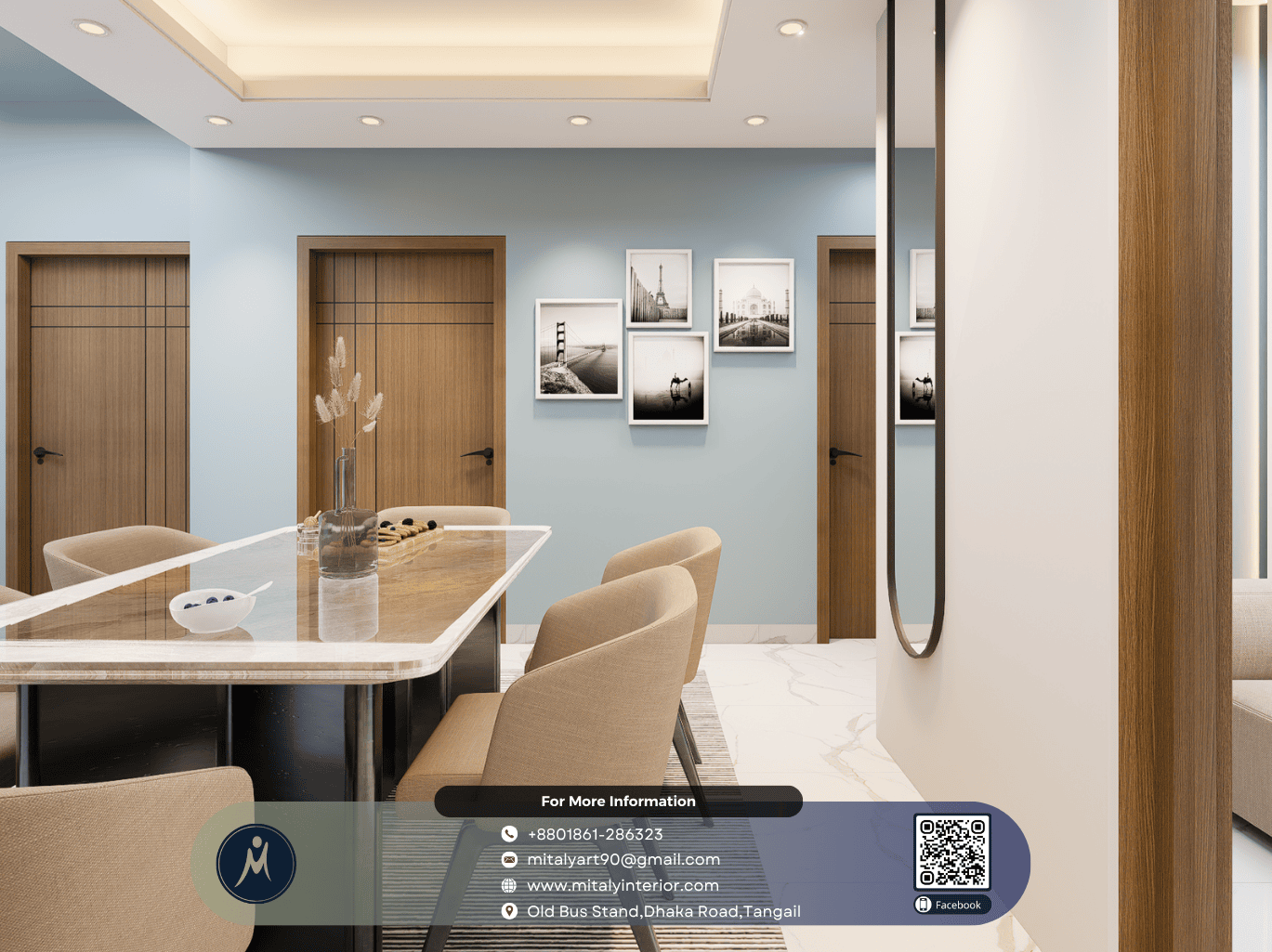 Brown and White Minimalist Interior Design Flyer