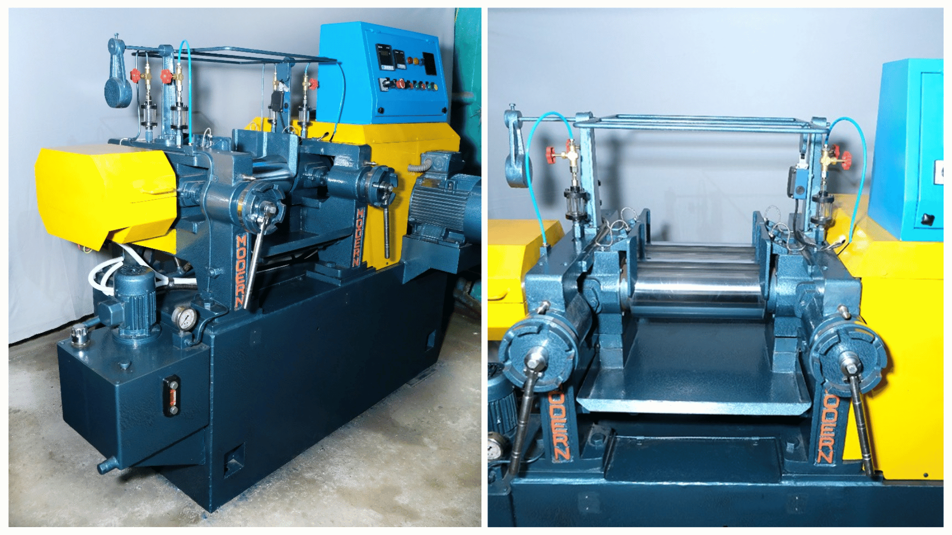 Modern Machine Lab Equipment - Compact Laboratory Rubber Mixing Mill for R&D and Testing.