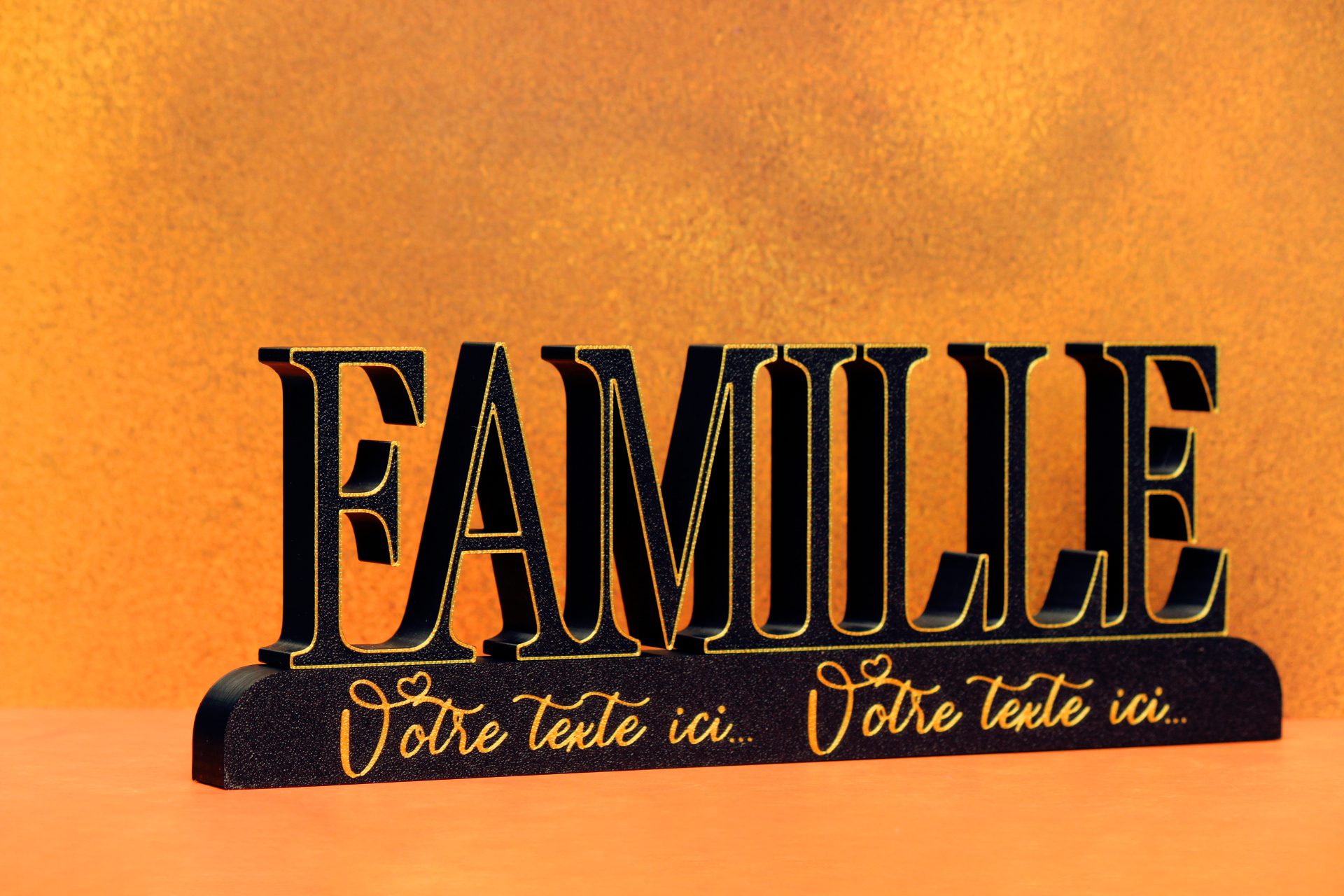 Support famille personnalisé en impression 3D avec prénoms