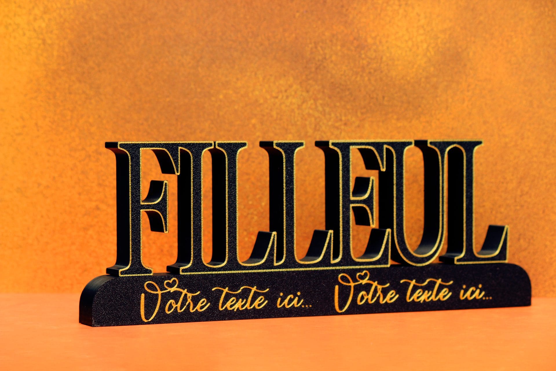 support filleul personnalisé en impression 3D avec prénoms