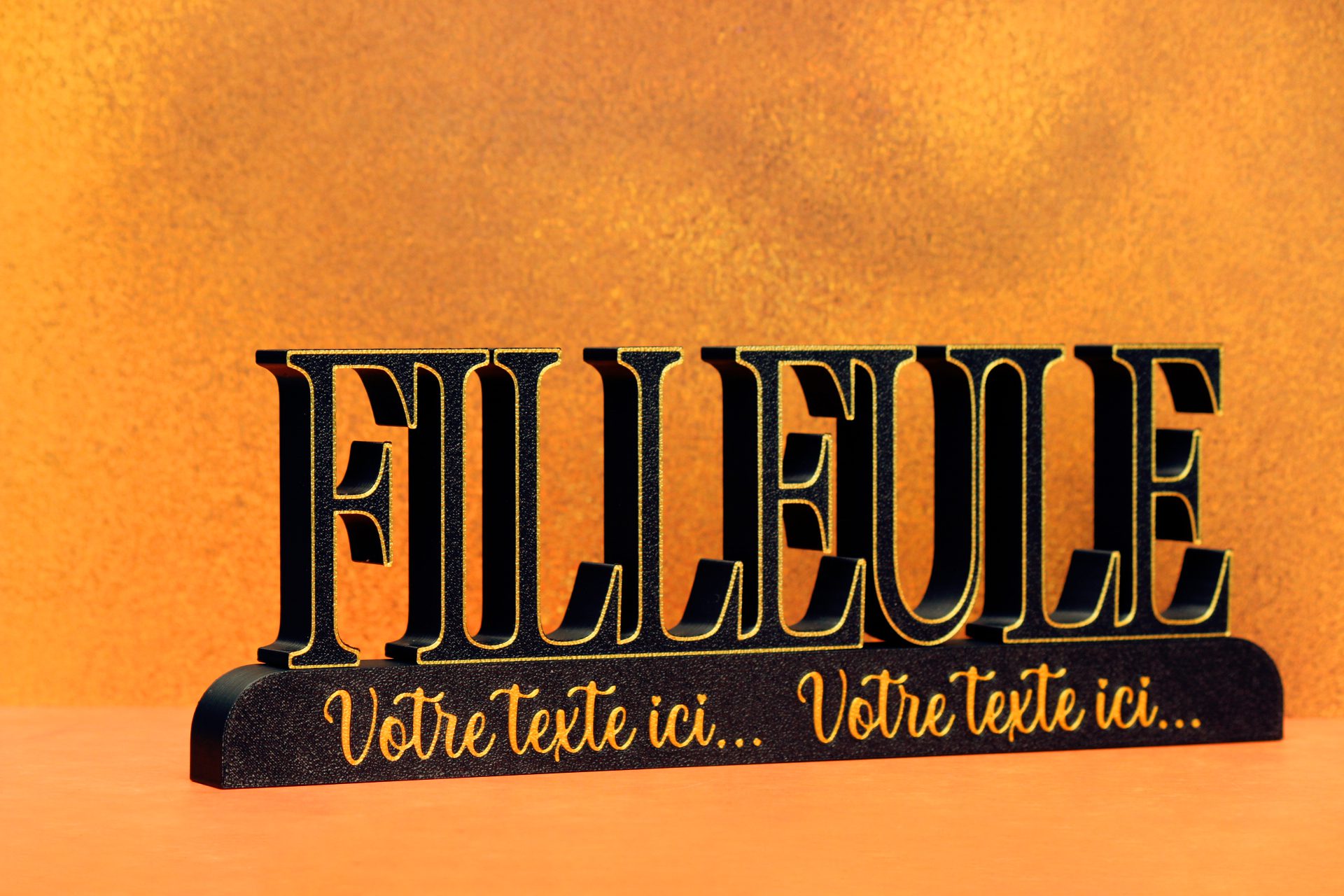 support filleule personnalisé en impression 3D avec prénoms