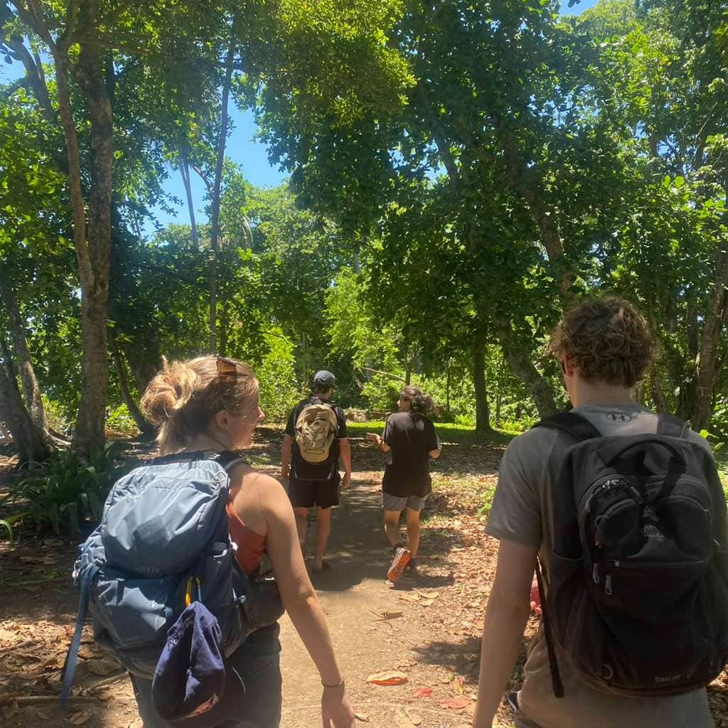 Volunteer recording bird data in a Costa Rican rainforest