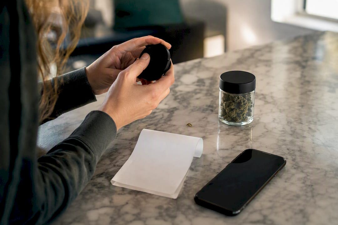 Setup for photographing cannabis product return documentation