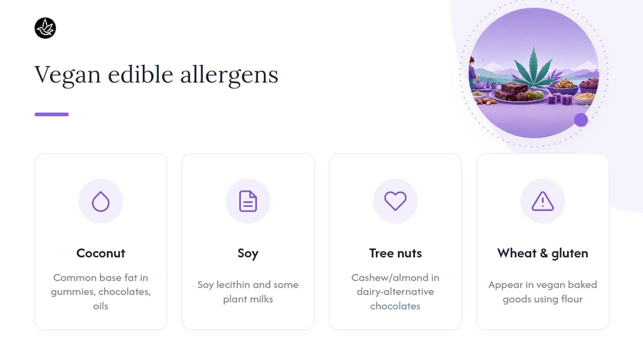 Common allergens in vegan cannabis edibles infographic