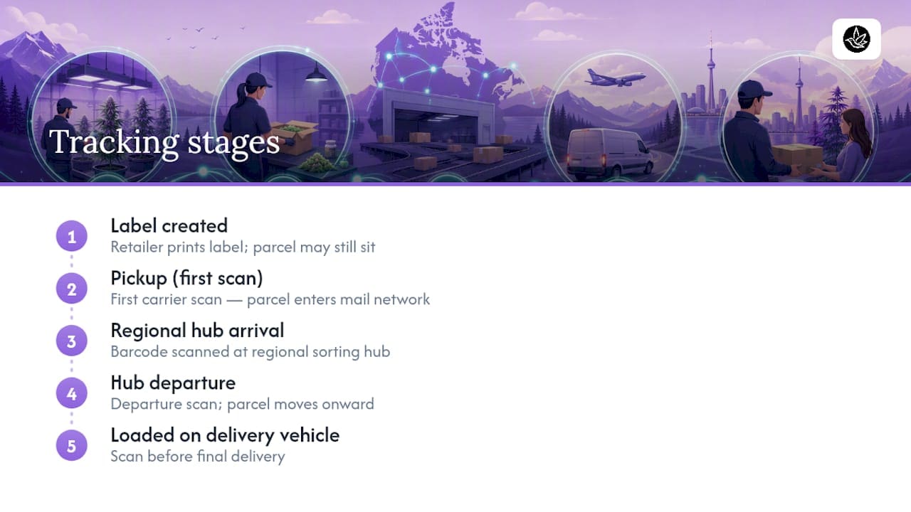 Cannabis parcel tracking scan sequence