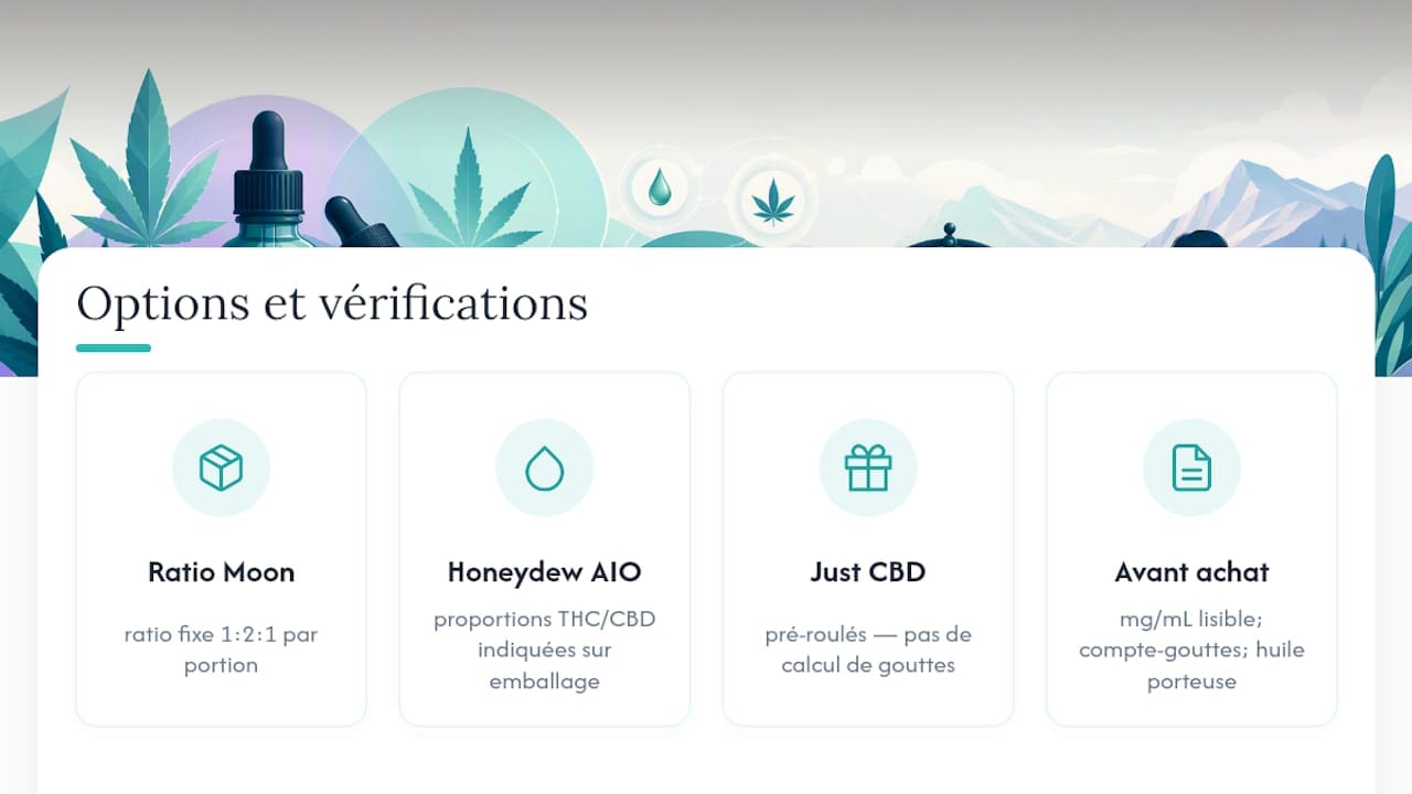 Trouver la bonne concentration d'huile CBD chez Montrosecannabis — overview diagram
