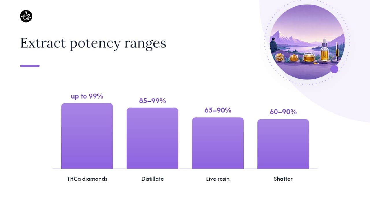 Cannabis extract potency ranges compared