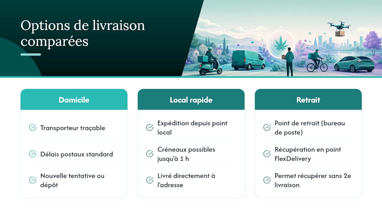 Comparaison des différentes options de livraison de cannabis