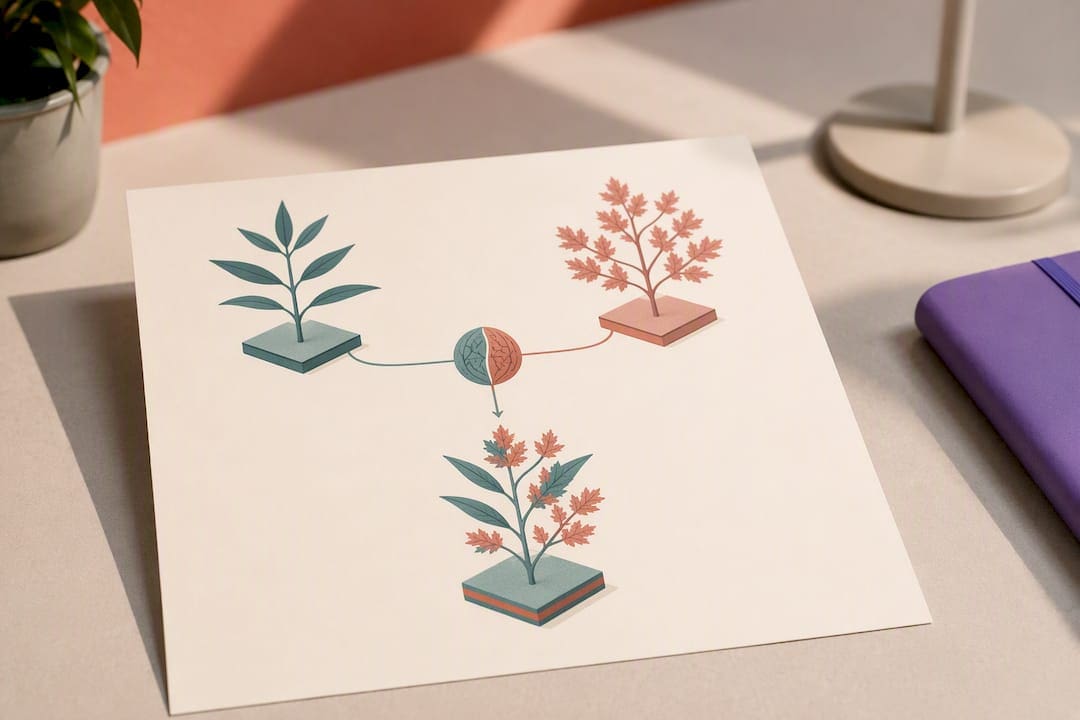 Illustration of hybrid plant parentage