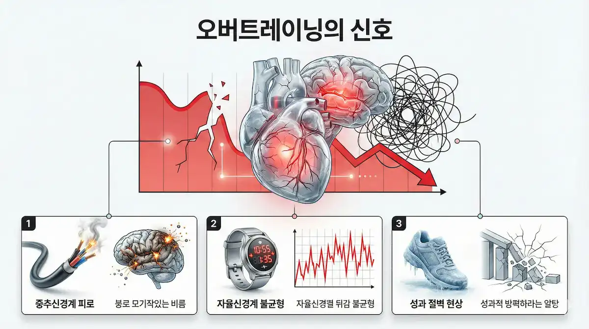 회사, 가정, 훈련 스트레스가 물통을 넘치게 하는 오버트레이닝 원리 도식화