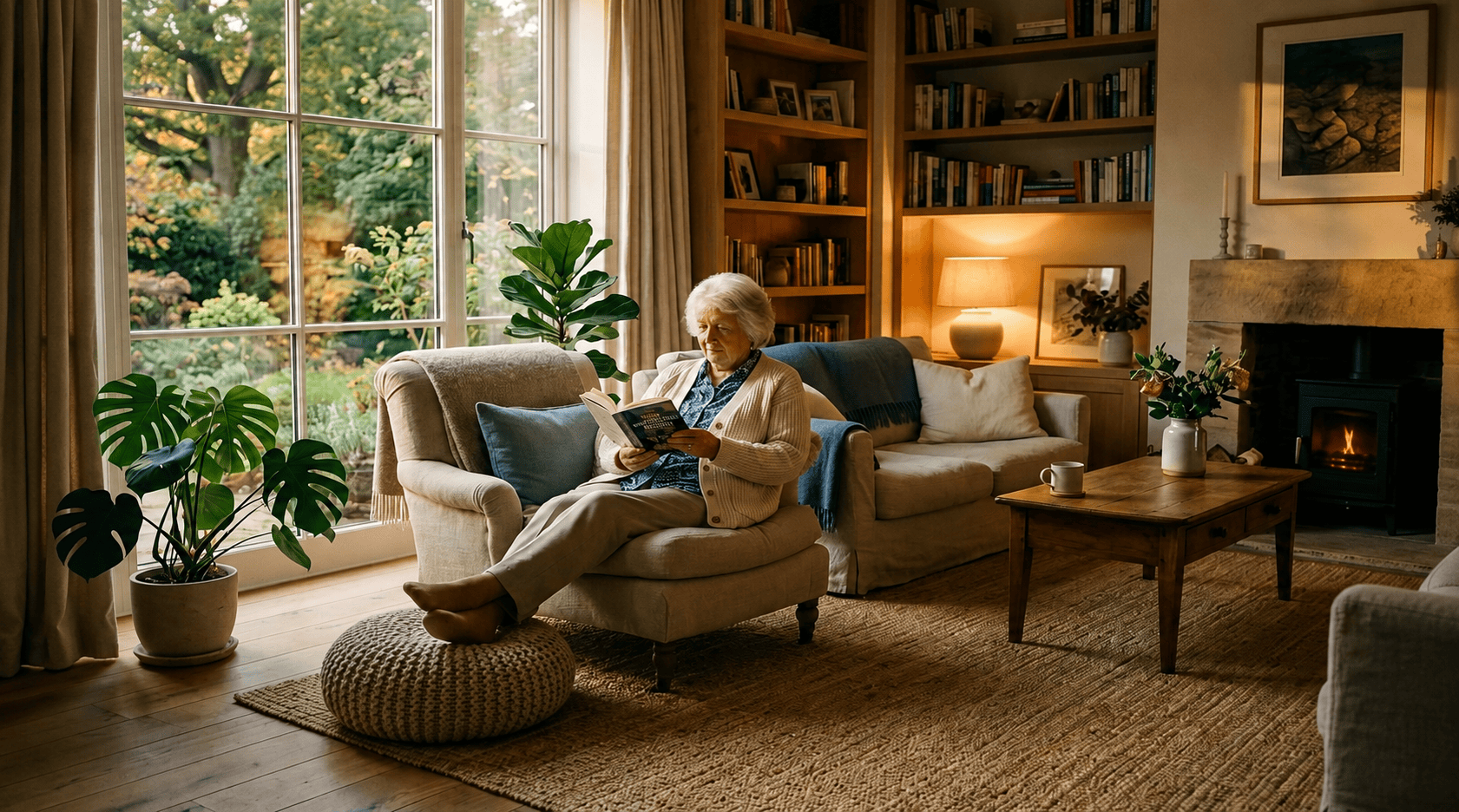 A person living comfortably at home