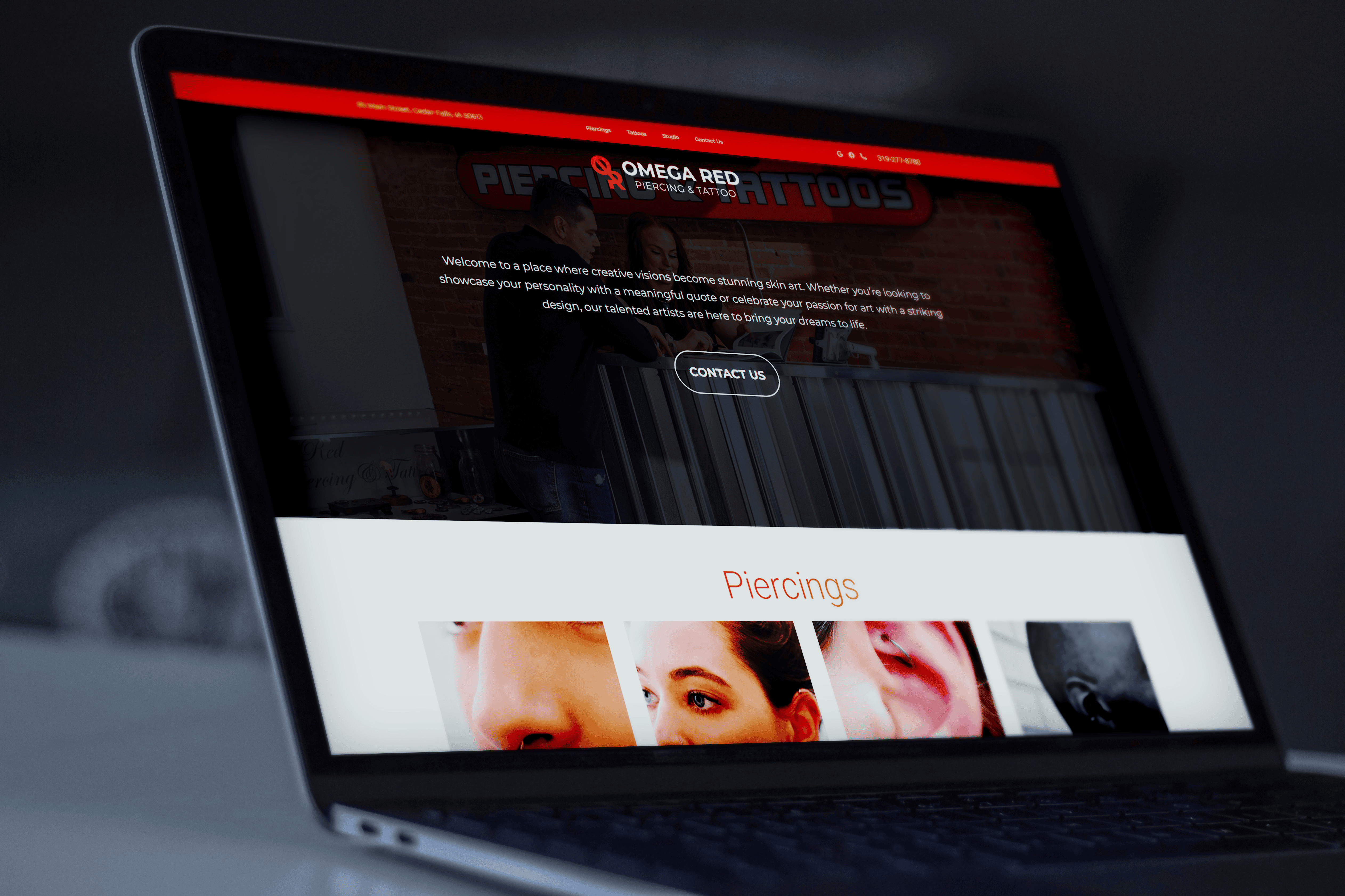 Omegared Website Mockup