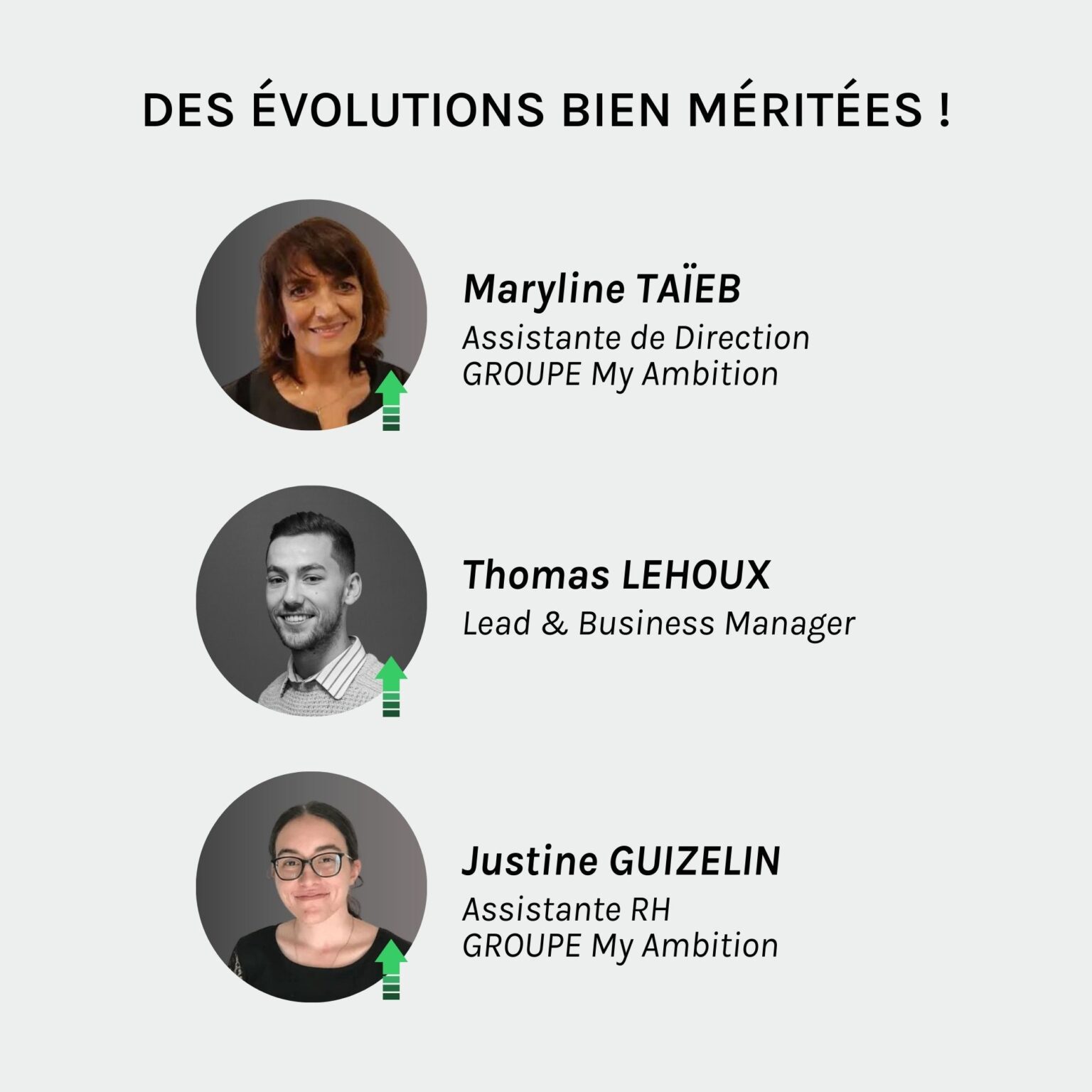 Des évolutions bien méritées !