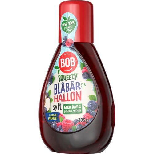 BOB Blåbär Hallonsylt Konfitüre Blaubeere Himbeere Quetschfalsche Squeezy