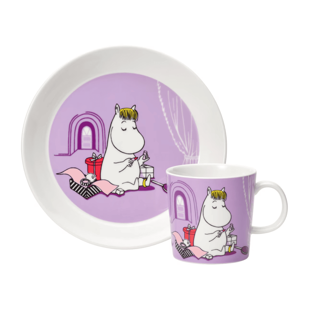 Mumin Arabia Kindergeschirr Set Snorkmaiden lila Moomin Tasse Teller