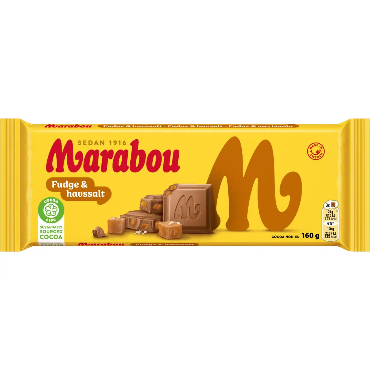 schwedische Lebensmittel online kaufen Marabou Schokolade choklad Vollmilch Vollmilchschokolade fudge havssalt fudge meersalz